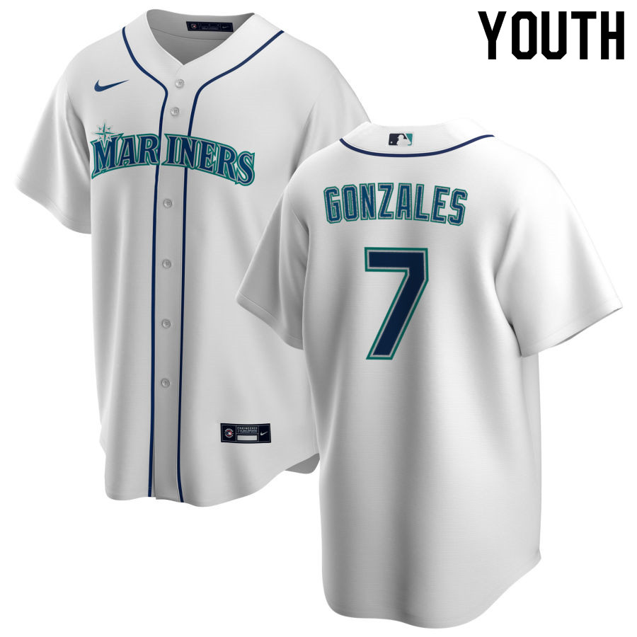 Nike Youth #7 Marco Gonzales Seattle Mariners Baseball Jerseys Sale-White
